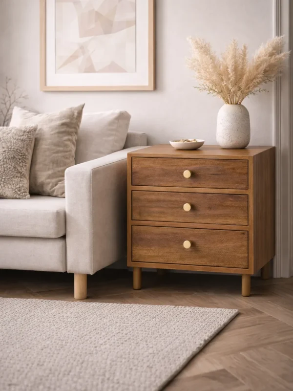 STILLA DESIGN – LINEA NO.01 - Solid Mango Wood Bedside Cabinet