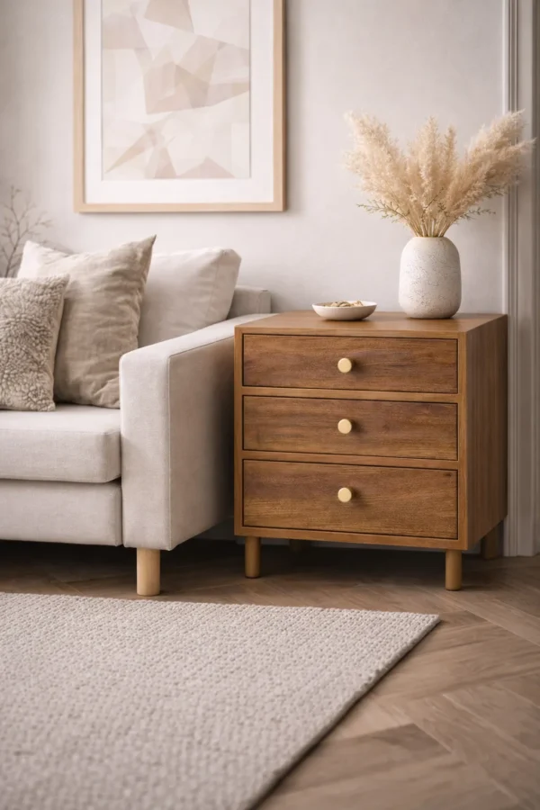 STILLA DESIGN – LINEA NO.01 - Solid Mango Wood Bedside Cabinet