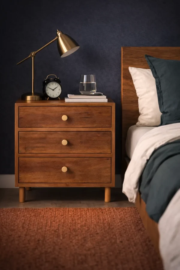 STILLA DESIGN – LINEA NO.01 - Solid Mango Wood Bedside Cabinet