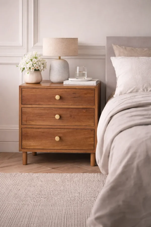 STILLA DESIGN – LINEA NO.01 - Solid Mango Wood Bedside Cabinet